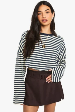 boohoo Jupe mini texturée à ceinture<Femme Jupes|Jupes