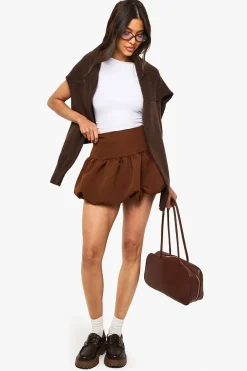 boohoo Jupe Mini Tissée avec Détail Pompon<Femme Jupes|Jupes