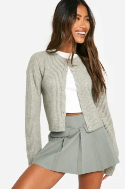 Jupe mini tissée plissée avec détails de poche