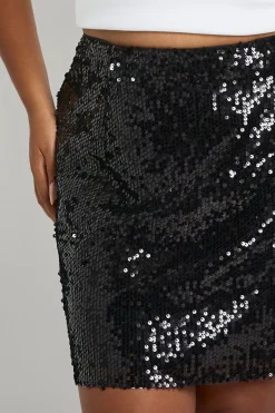 Jupe mini transparente à sequins Plus