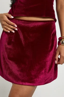 boohoo Jupe mini trapèze en velours<Femme Jupes|Jupes
