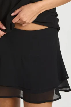 Jupe Mini À Volants Avec Taille Froncée