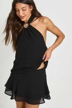 Jupe Mini À Volants Avec Taille Froncée