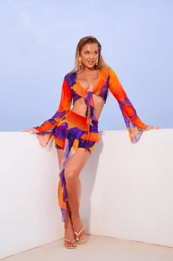boohoo Jupe mini à volants imprimée Molly Smith<Femme Ensembles