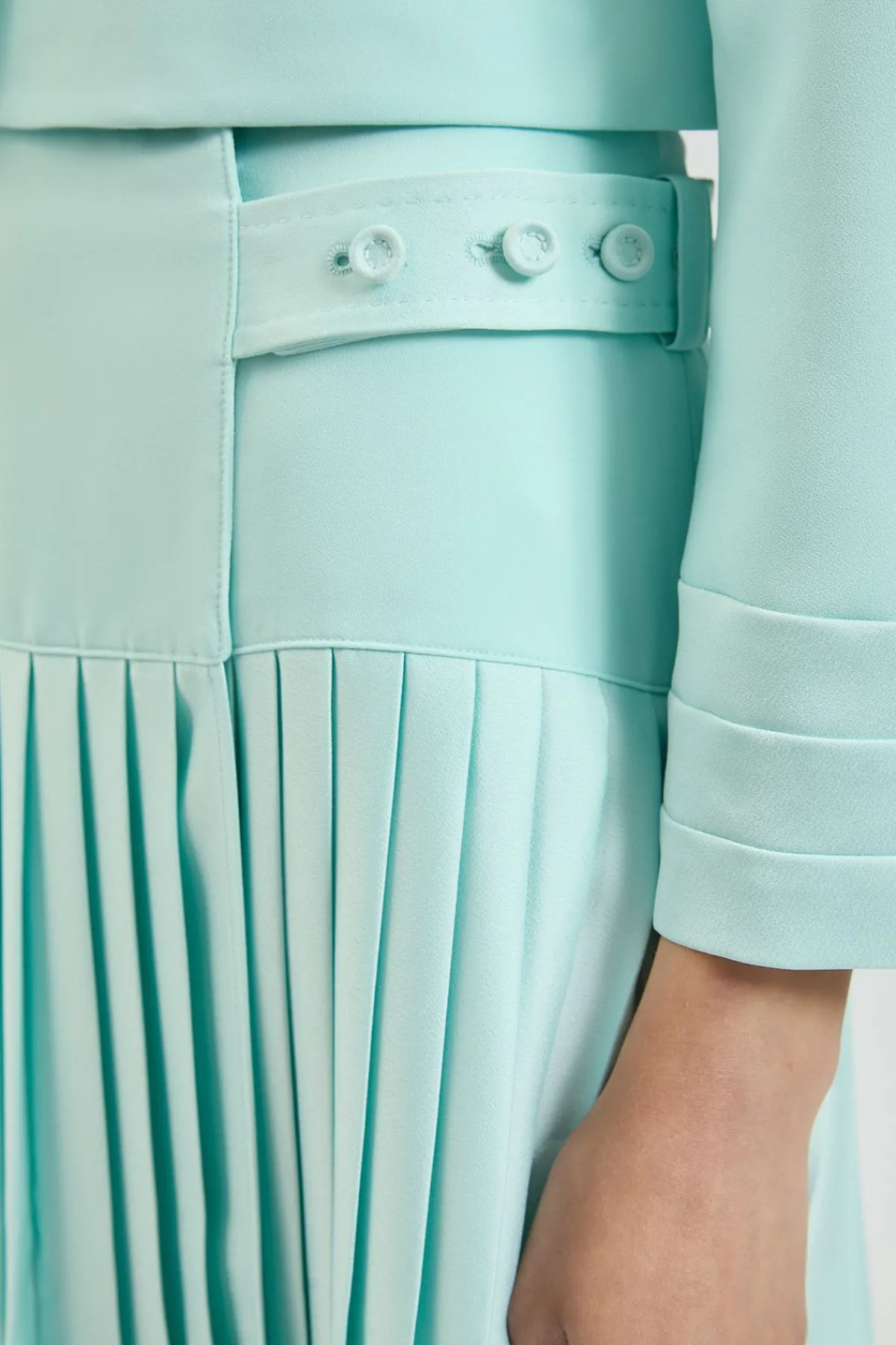 KarenMillen Jupe Plissée Ajustée En Satin Style Smoking<Femme Tailleurs|Jupes