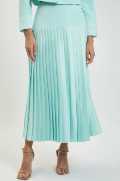 KarenMillen Jupe Plissée Ajustée En Satin Style Smoking<Femme Tailleurs|Jupes