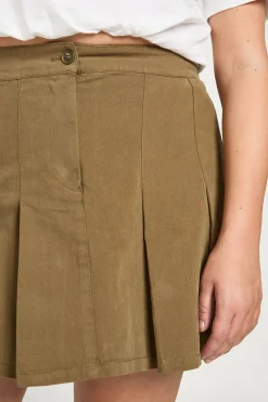 Jupe Plissée en Sergé Utilitaire Grande Taille