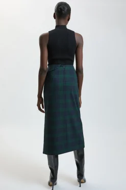 KarenMillen Jupe Portefeuille À Carreaux Écossais<Femme Jupes|Jupes