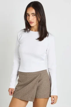 Jupe-short Ajustée Effet Laine