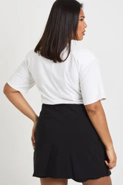 Jupe-short Bengaline Grande Taille Avec Détails De Finition