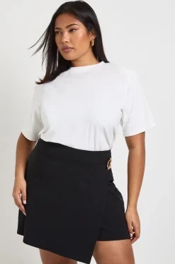 Jupe-short Bengaline Grande Taille Avec Détails De Finition