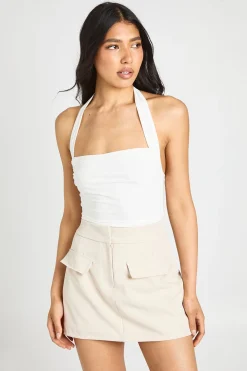 Jupe-short Chiné Avec Détail De Poches Pour Femme Grande Taille