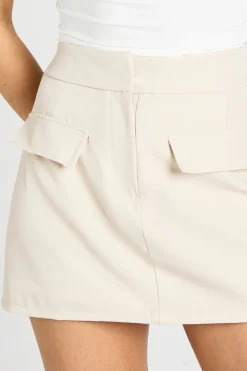 Jupe-short Chiné Avec Détail De Poches Pour Femme Grande Taille