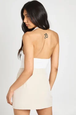 Jupe-short Chiné Avec Détail De Poches Pour Femme Grande Taille