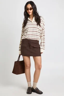 Jupe-short Chiné À Détail De Poches