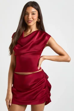 Jupe-Short Drapée en Satin