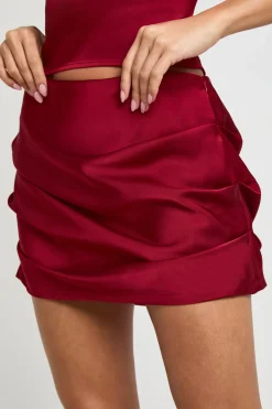 Jupe-Short Drapée en Satin