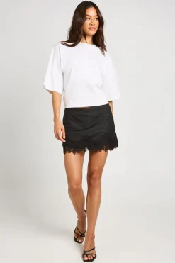 Jupe-short En Crêpe Avec Bordure En Dentelle Tall