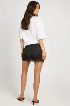 Jupe-short En Crêpe Avec Bordure En Dentelle Tall