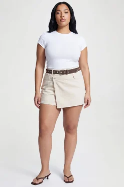 boohoo Jupe-short En Denim Grande Taille<Femme Denim|Shorts