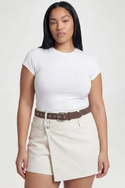boohoo Jupe-short En Denim Grande Taille<Femme Denim|Shorts