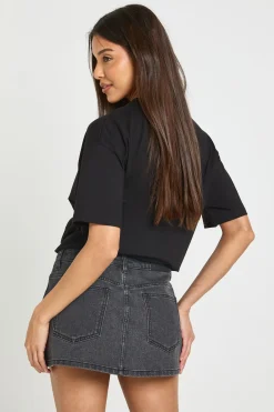 boohoo Jupe-short En Denim Ornée De Strass<Femme Denim|Shorts