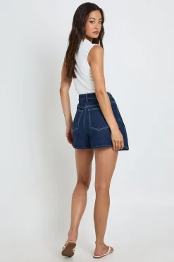boohoo Jupe-short En Jean Portefeuille Coupe Tall<Femme Denim|Shorts