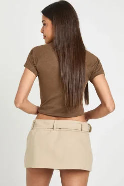 Jupe-short En Sergé Avec Boucle Devant
