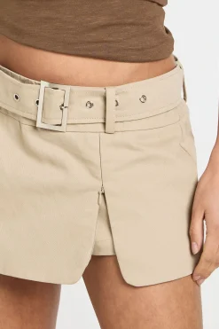Jupe-short En Sergé Avec Boucle Devant
