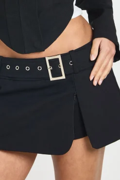 Jupe-short En Sergé Avec Boucle Devant