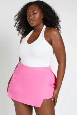 Jupe-short Grande Taille Aspect Lin Devant Cache-cœur