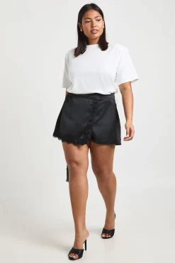 Jupe-short Grande Taille Avec Bordure En Dentelle