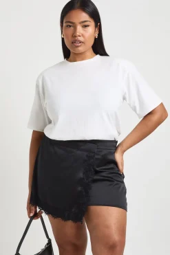 Jupe-short Grande Taille Avec Bordure En Dentelle