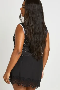 Jupe-short Grande Taille Avec Bordure En Dentelle