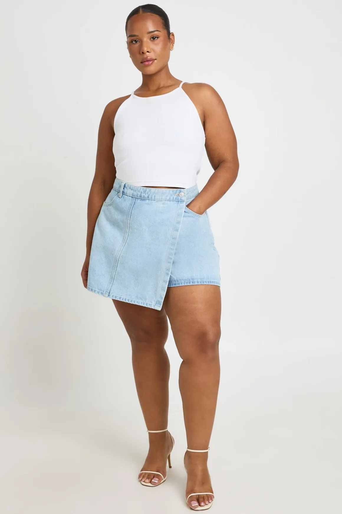 Jupe-short Grande Taille À Devant Cache-cœur