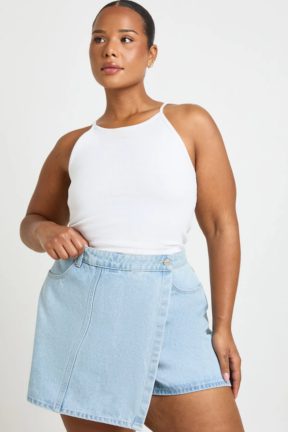 Jupe-short Grande Taille À Devant Cache-cœur