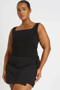 boohoo Jupe-short Grande Taille À Détail Torsadé En Dentelle<Femme Satin Et Dentelle|Shorts