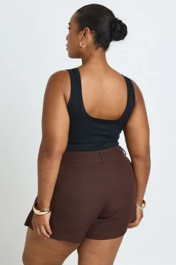 Jupe-short Grande Taille À Détail De Poches Ajustée