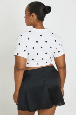 Jupe-short Grande Taille En Satin À Liens Latéraux