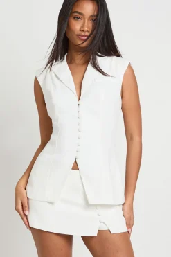 Jupe-short Mini Ajustée À Détail Boutonné