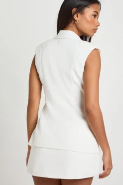 Jupe-short Mini Ajustée À Détail Boutonné