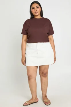 Jupe-short Mini En Denim Grande Taille