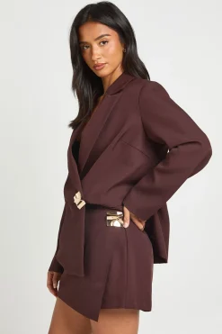 boohoo Jupe-short Petite À Finition Dorée<Femme Shorts
