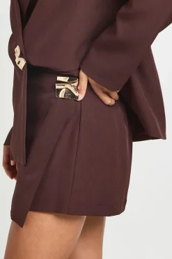 boohoo Jupe-short Petite À Finition Dorée<Femme Shorts