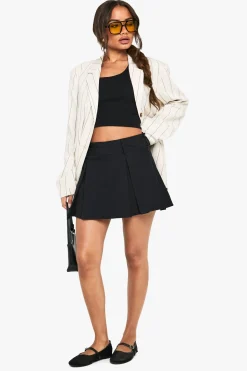 Jupe-short à plis en boîte