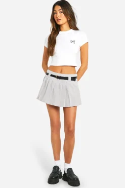 boohoo Jupe-short Plissée Avec Ceinture<Femme Shorts