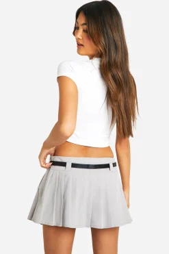 boohoo Jupe-short Plissée Avec Ceinture<Femme Shorts