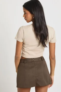 Jupe-Short Plissée sur les Côtés