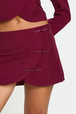 Jupe-short Portefeuille À Détails De Brandebourgs