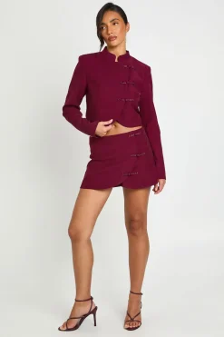 Jupe-short Portefeuille À Détails De Brandebourgs
